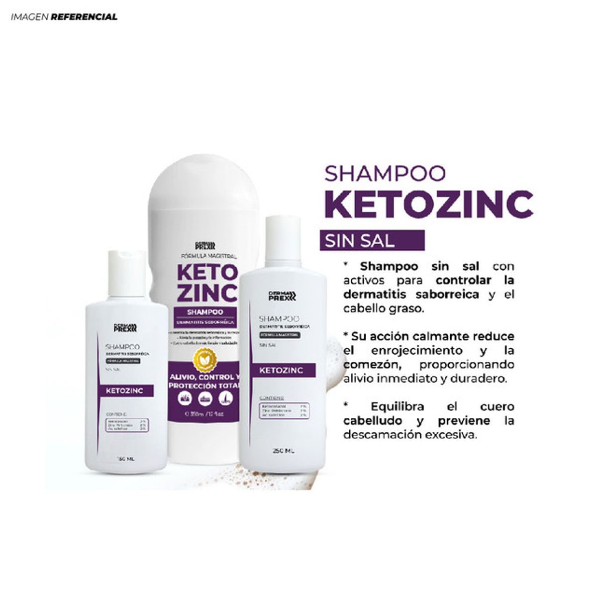 GENERICO - Shampoo Ketozinc sin sal de 150 ml