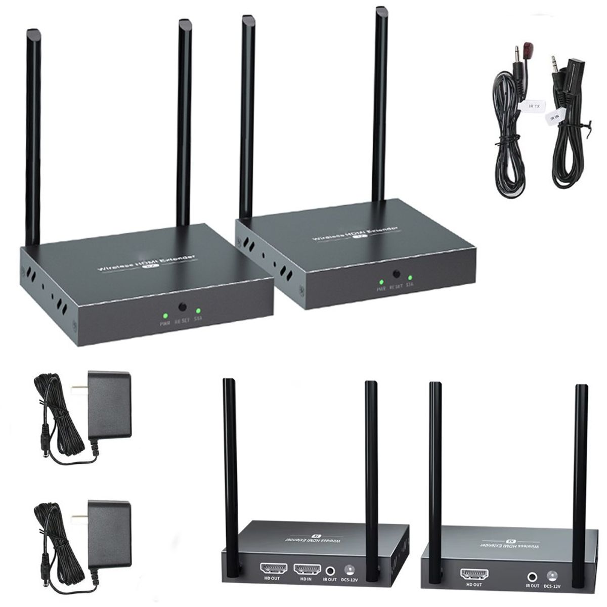 GENERICO - Extender Hdmi Inalambrico Hasta 200 Metros 60hz Kvm 1080p