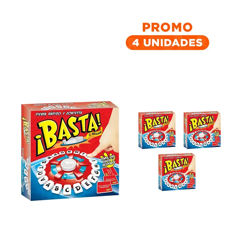 RYBIU IMPORT - Pack4 Basta el Juego Perfecto para Reuniones de Color Rojo