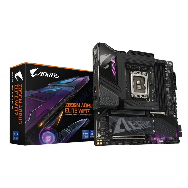 GIGABYTE - Placa Base Gigabyte Z890M Aorus Elite Wifi7, Lga 1851, Rendimiento Sup