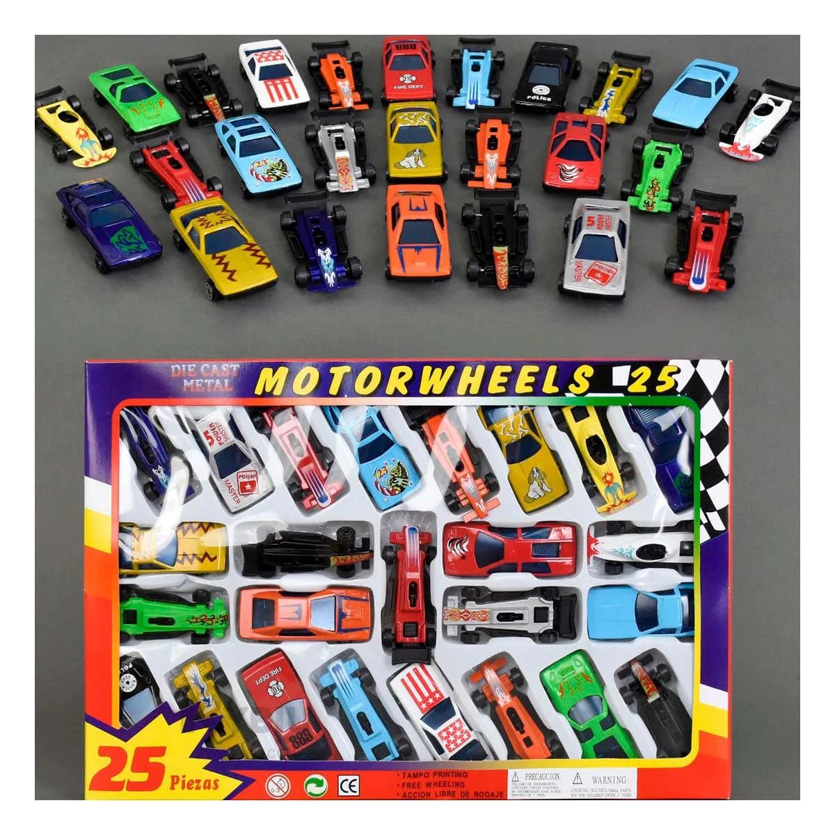 RYBIU IMPORT - Pack4 Carritos de 25u Carrera para Niños Y+Regalo Stickers