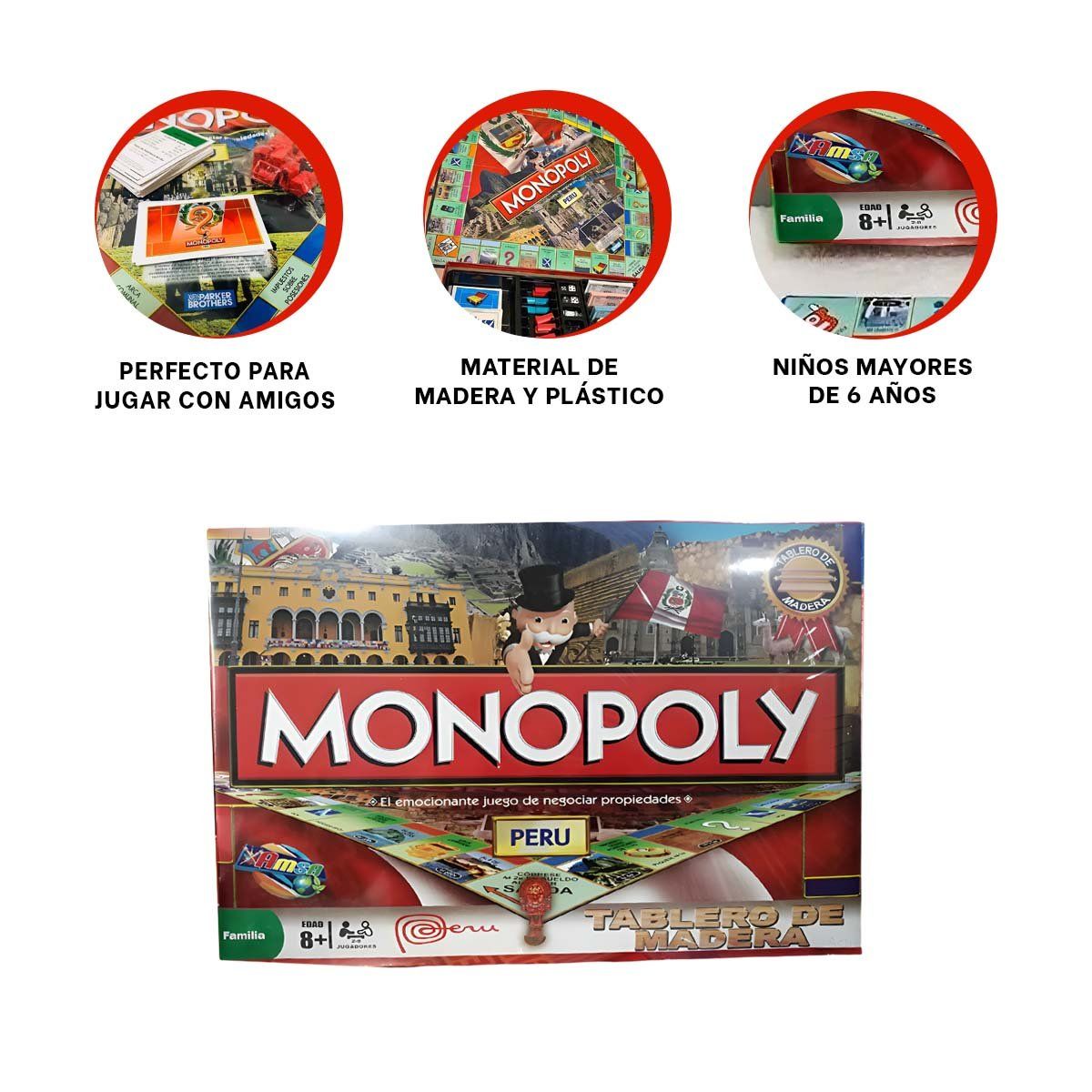 RYBIU IMPORT - Pack4 Juego de Mesa Moderno con Diseno Peru en Rojo y Verde