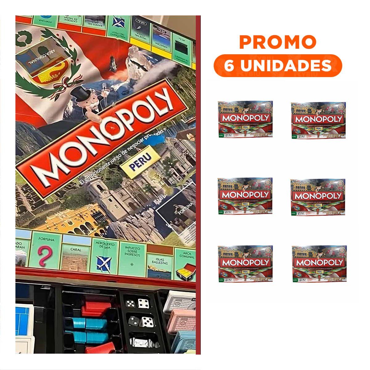 RYBIU IMPORT - Pack6 Juego de Mesa Peru para Compartir en Rojo y Verde
