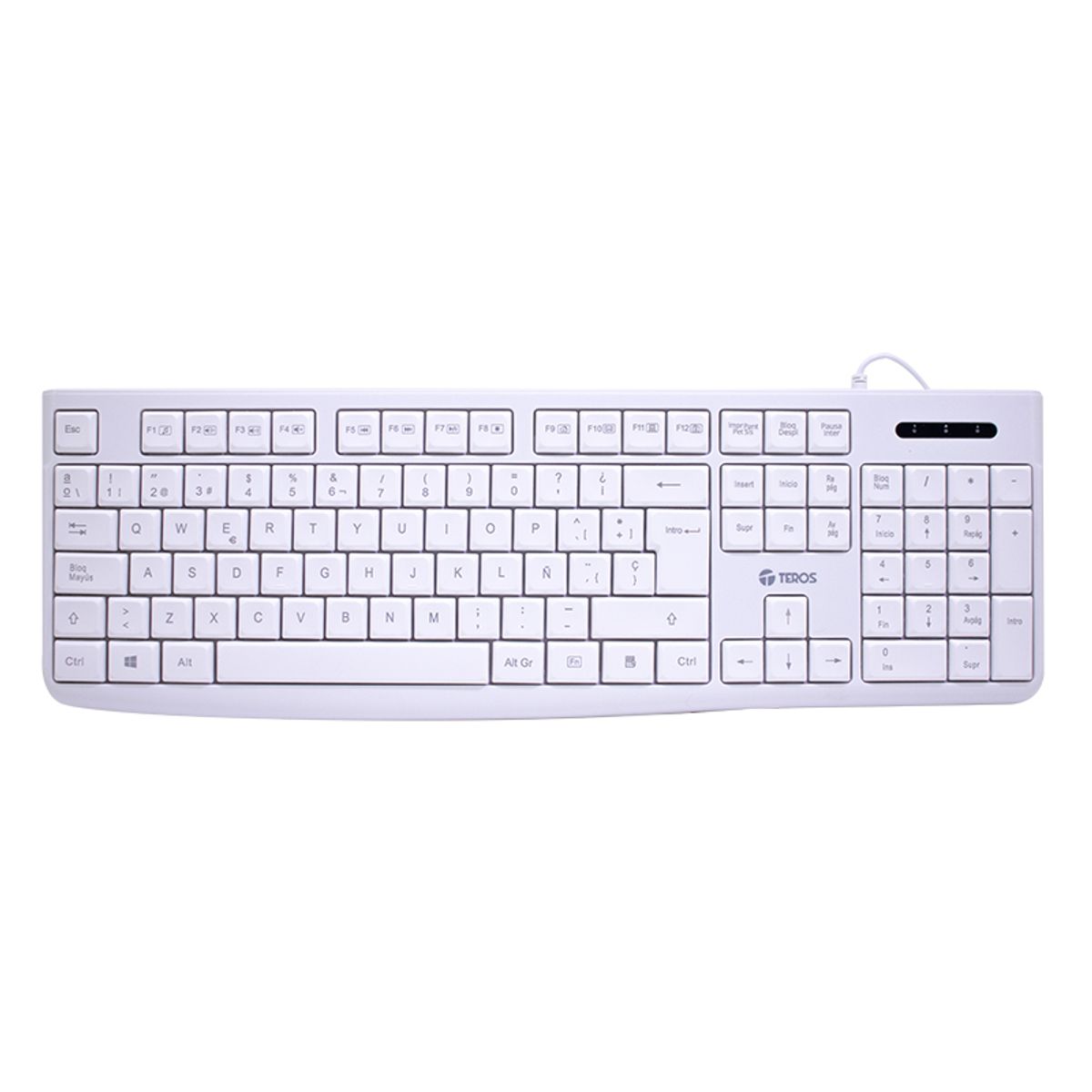 TEROS - TECLADO ESTANDAR TE-4069S MULTIMEDIA USB 2.0 ESPAÑOL COLOR BLANCO