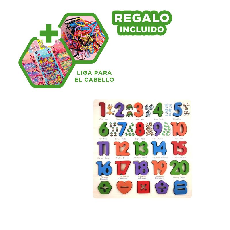 GENERICO - Pack6 Juego Encajable del Numeros y Signos Y+Ligas de Regalo