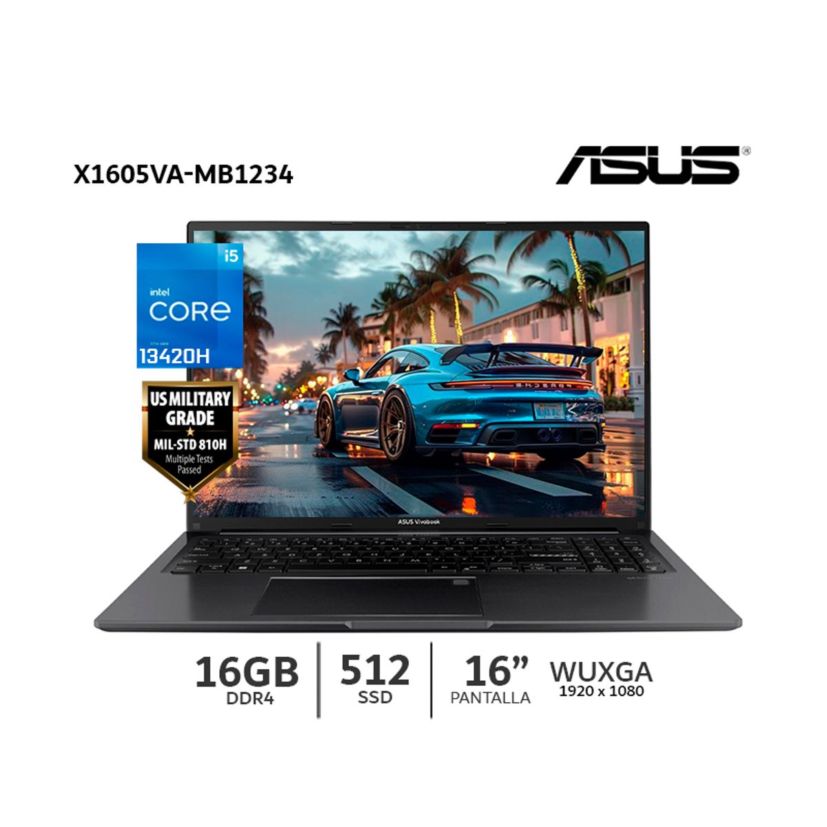 ASUS - Laptop ASUS X1605VA-MB1234 16 WUXGA IPS Core i5-13420H 16Gb Ram DDR4 512Gb SSD