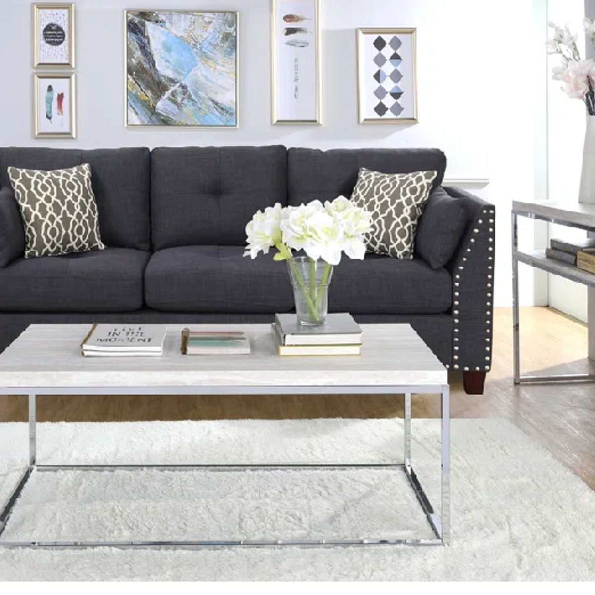 GENERICO - Mesa de Centro Nido TOBUNES  Acero Inoxidable 3 piezas