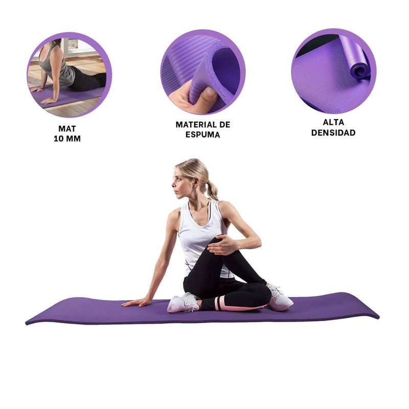 GENERICO - Pack6 Cochoneta de Espuma para Yoga en Color Morado
