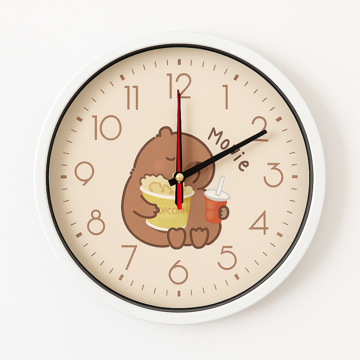 INSPIRA MARKET - Reloj de Pared Diseños Capibara Kawaii Blanco