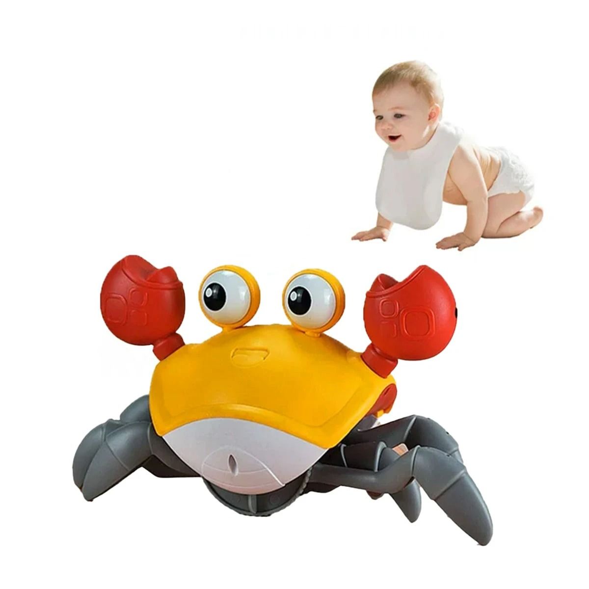 GENERICO - Pack2 Juguete Cangrejo para Baño Amarillo Y+Ligas de Regalo