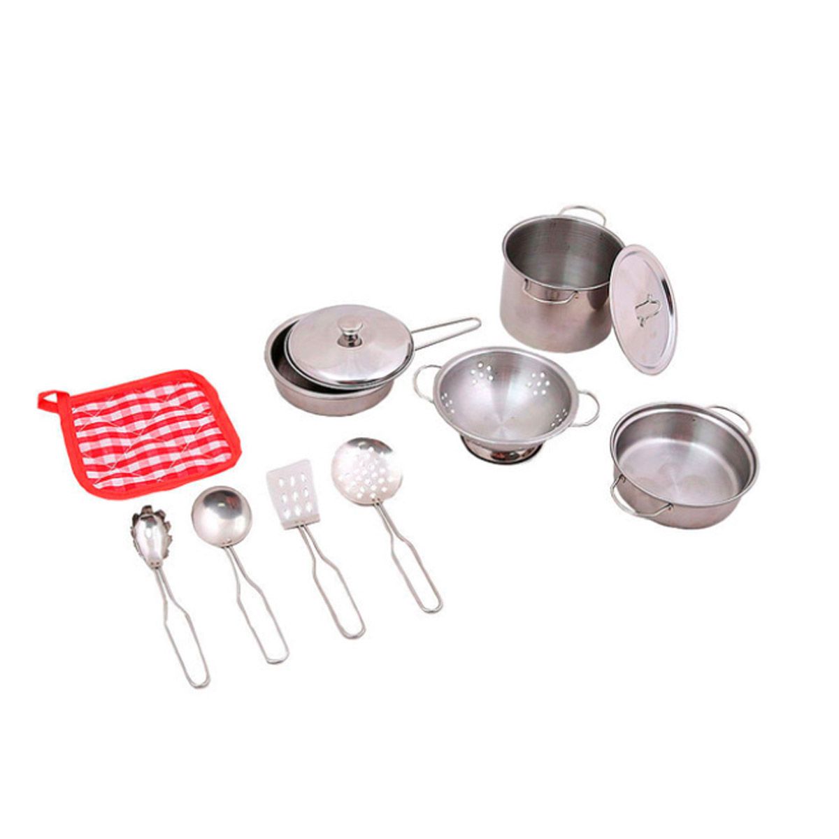 GENERICO - Pack2 Ollas de Niñas Cocinita en Acero Y+Ligas de Regalo