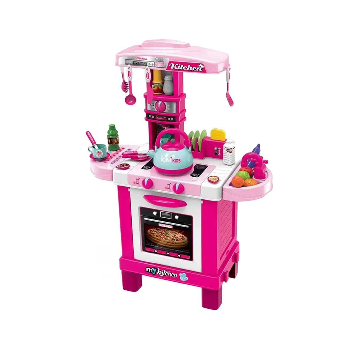 GENERICO - Cocina Chef con Chimenea Grande para Niñas en Rosado