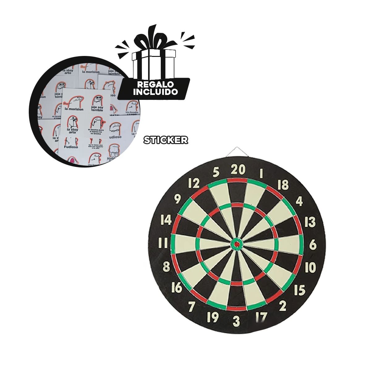 GENERICO - Tablero Puntero con Dardos Madera Y+Regalo Stickers