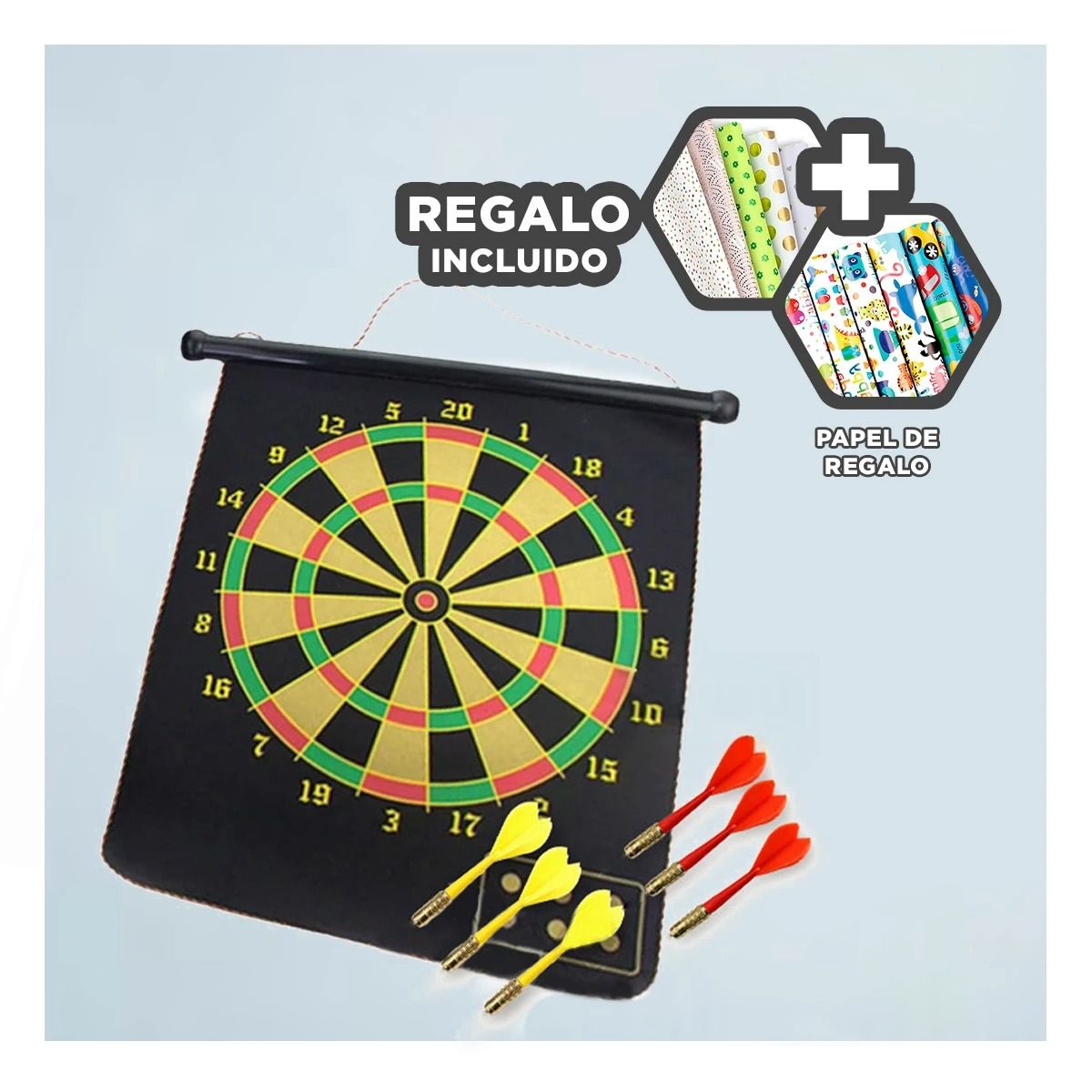GENERICO - Tablero de Dardos para Amigos Tela Y+Papel de Regalo