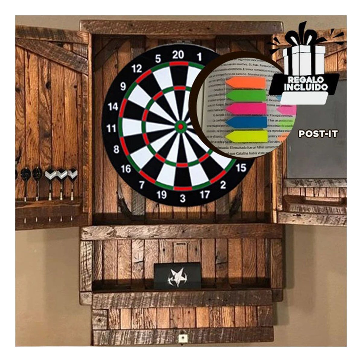 GENERICO - Set de Diana con Dardos Circular Y+Post-it Adhesivos