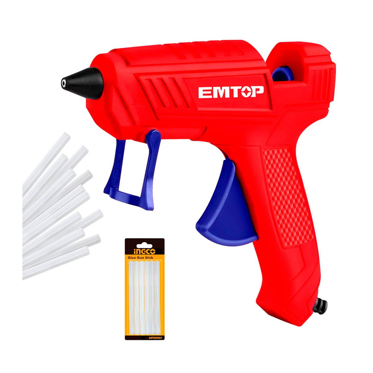 EMTOP - Pistolas Silicona 20w + 6 Barras Silicona Pegamento Emtop
