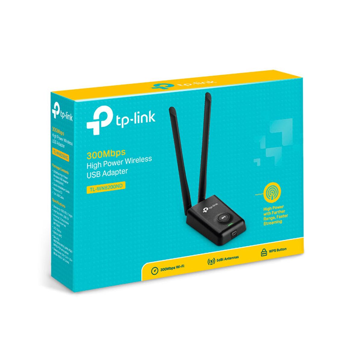TP LINK - Adaptador Usb Inalambrico Tp-link Rompe Muros 300mbps Tlwn8200