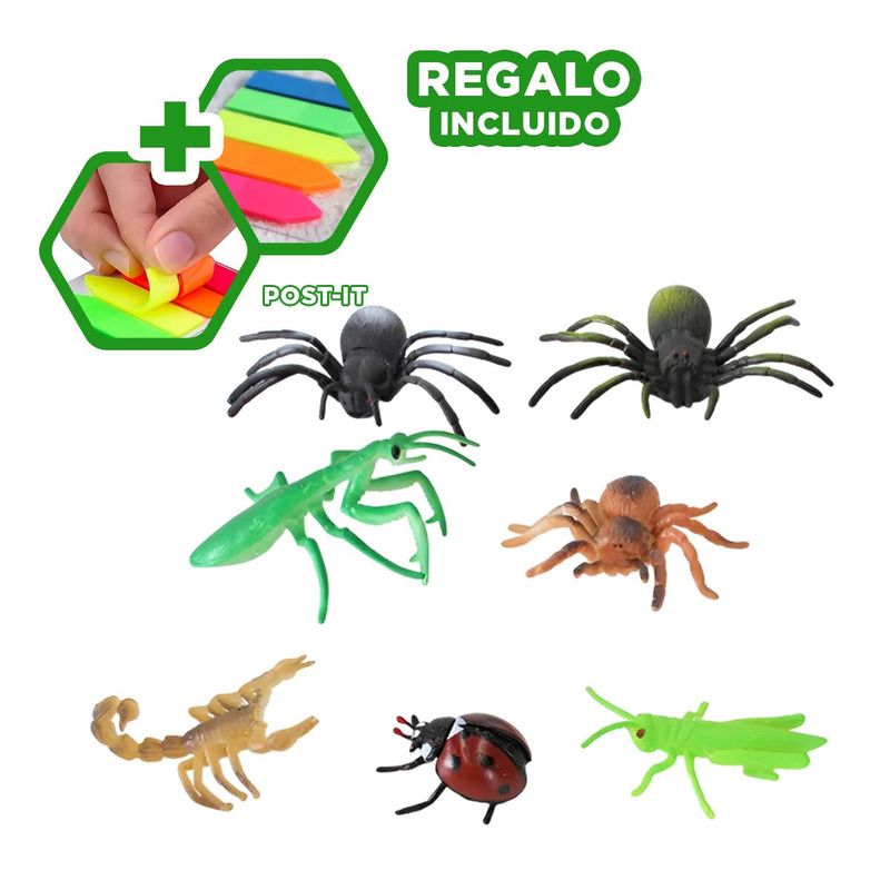 GENERICO - Pack12 Kit de Fauna Chica Multicolor Y+Banderitas Adhesivas