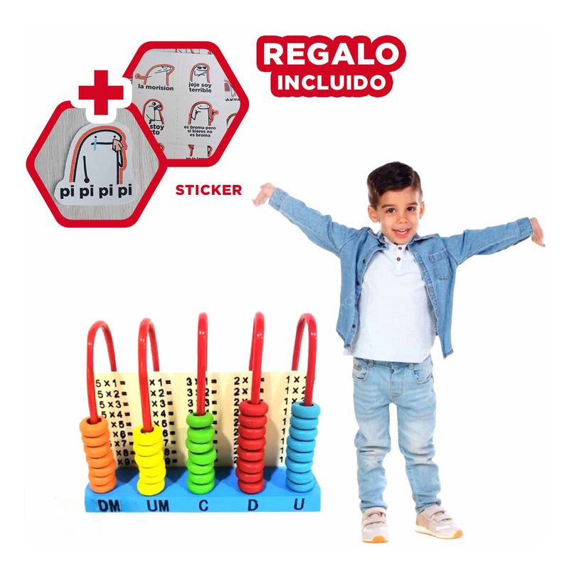 GENERICO - Abaco Desarrollo de Habilidades de Madera Y+Regalo Stickers