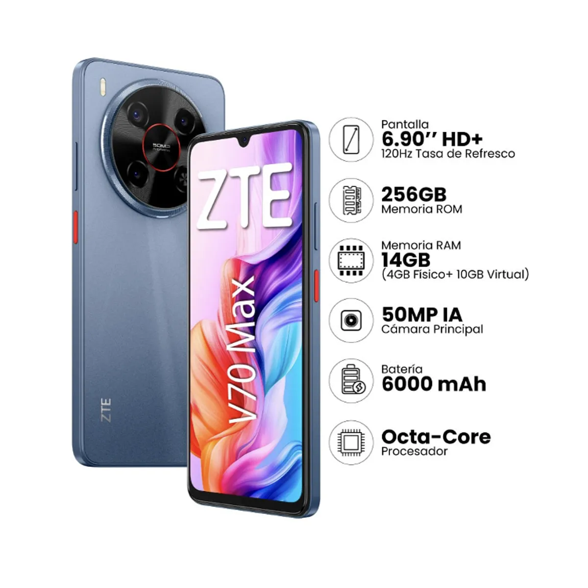 ZTE - CELULAR ZTE BLADE V70 MAX 4+10RAM 256GB GRIS