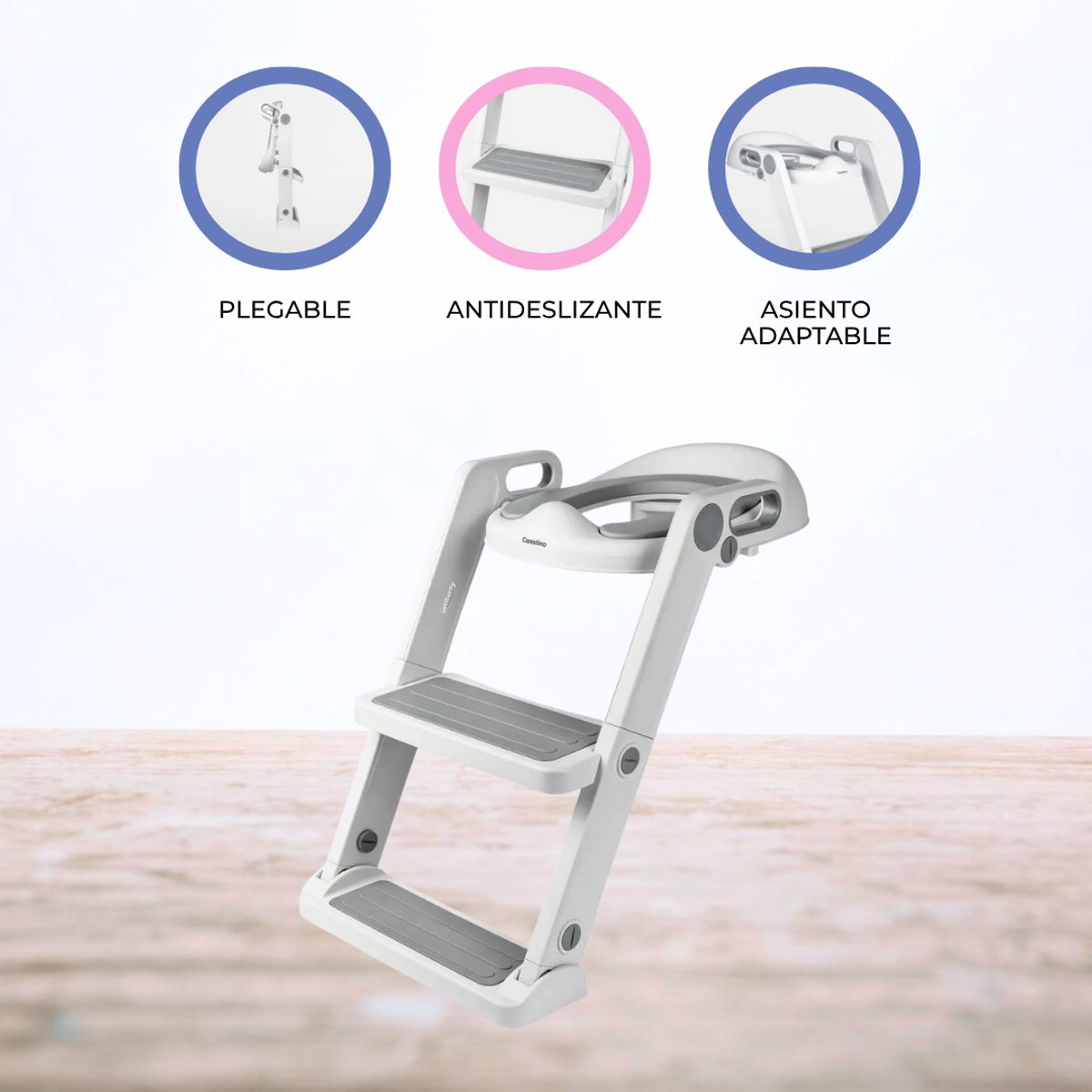 CARESTINO - Asiento reductor con escalera «PEKIN V2 » Gray