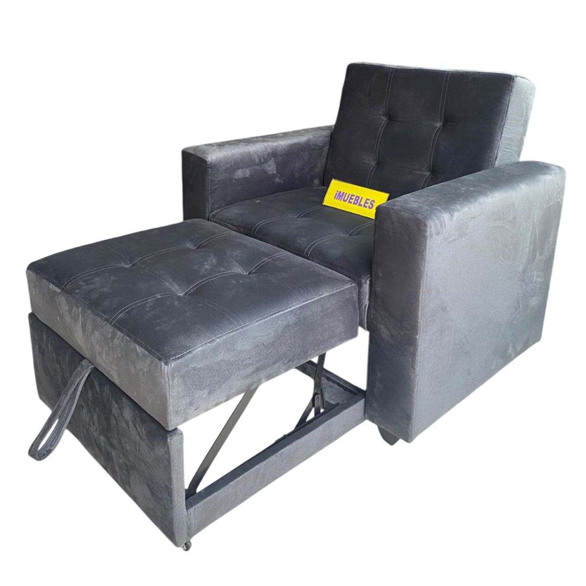 TEMEL - Sofá Cama Gris Oscuro 1 Plaza - iMUEBLES