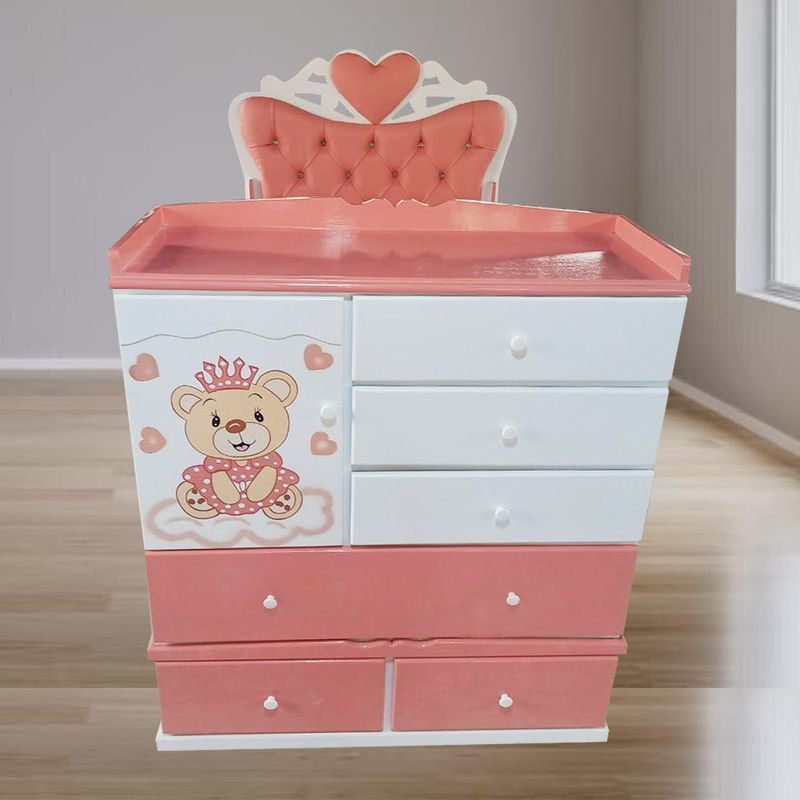 GENERICO - cama cuna de plaza y media melon corazon niña