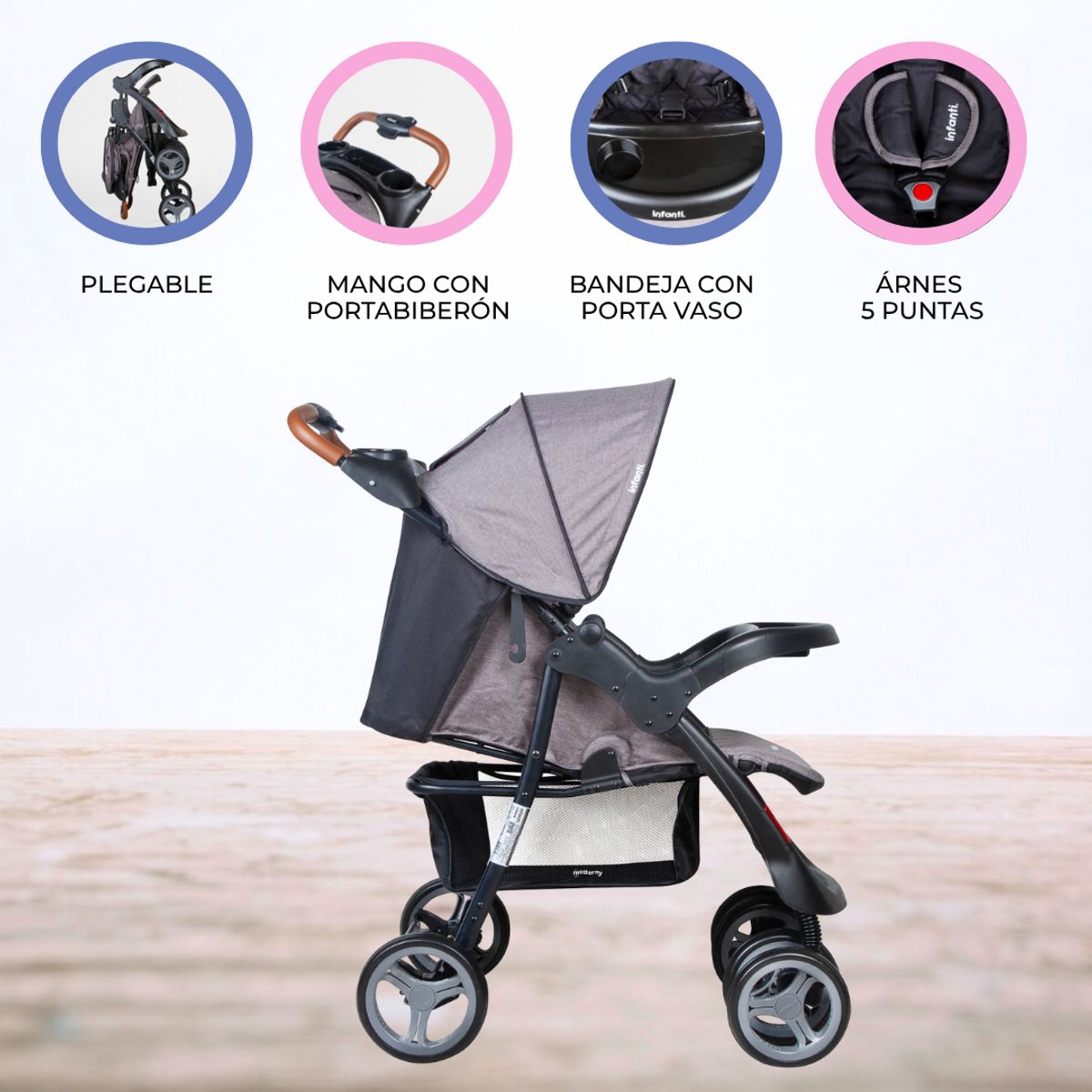 INFANTI - Coche Travel System  «POMPEYA» Gray