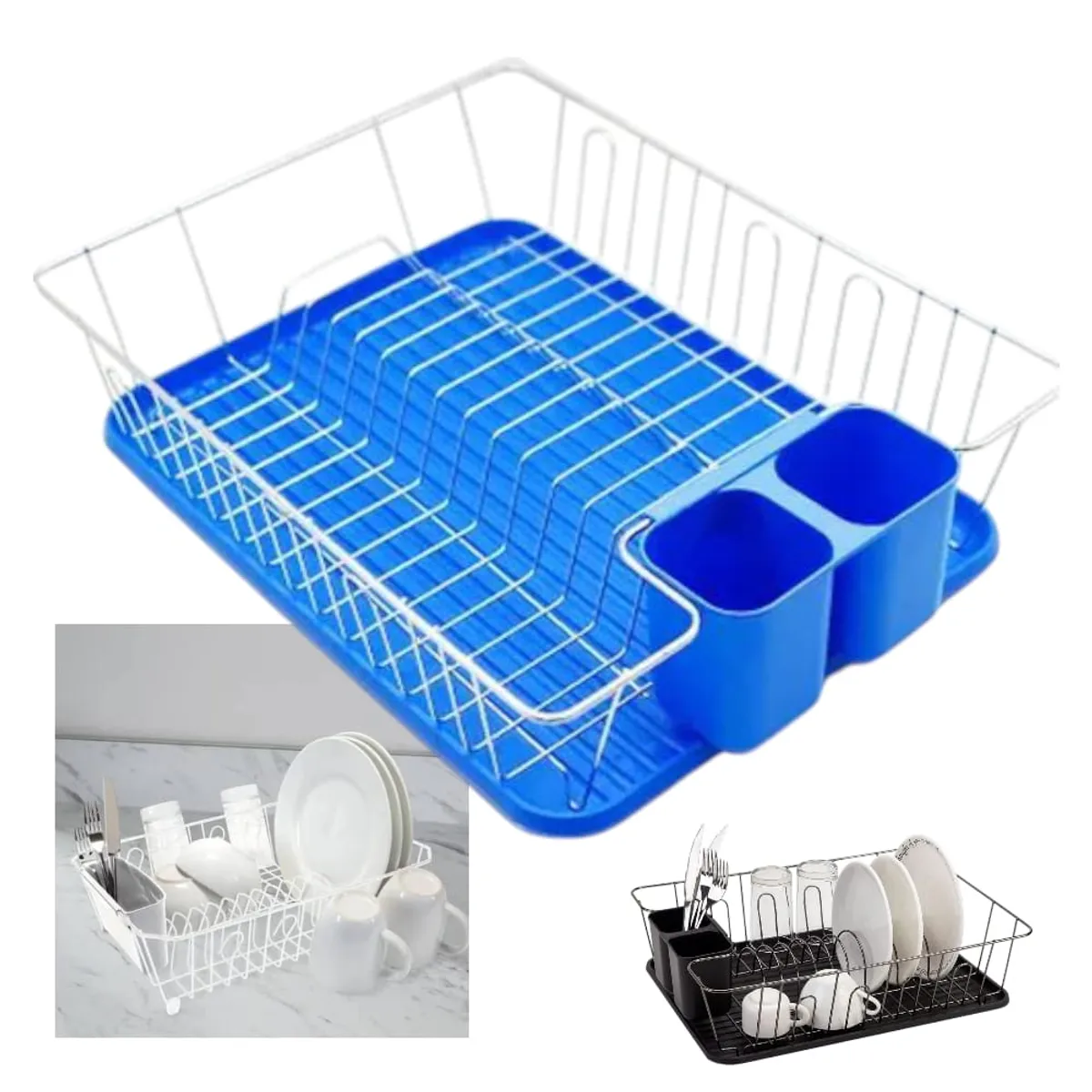 OEM - Secaplatos Metalico Con Bandeja Escurridor Platos Color Blanco