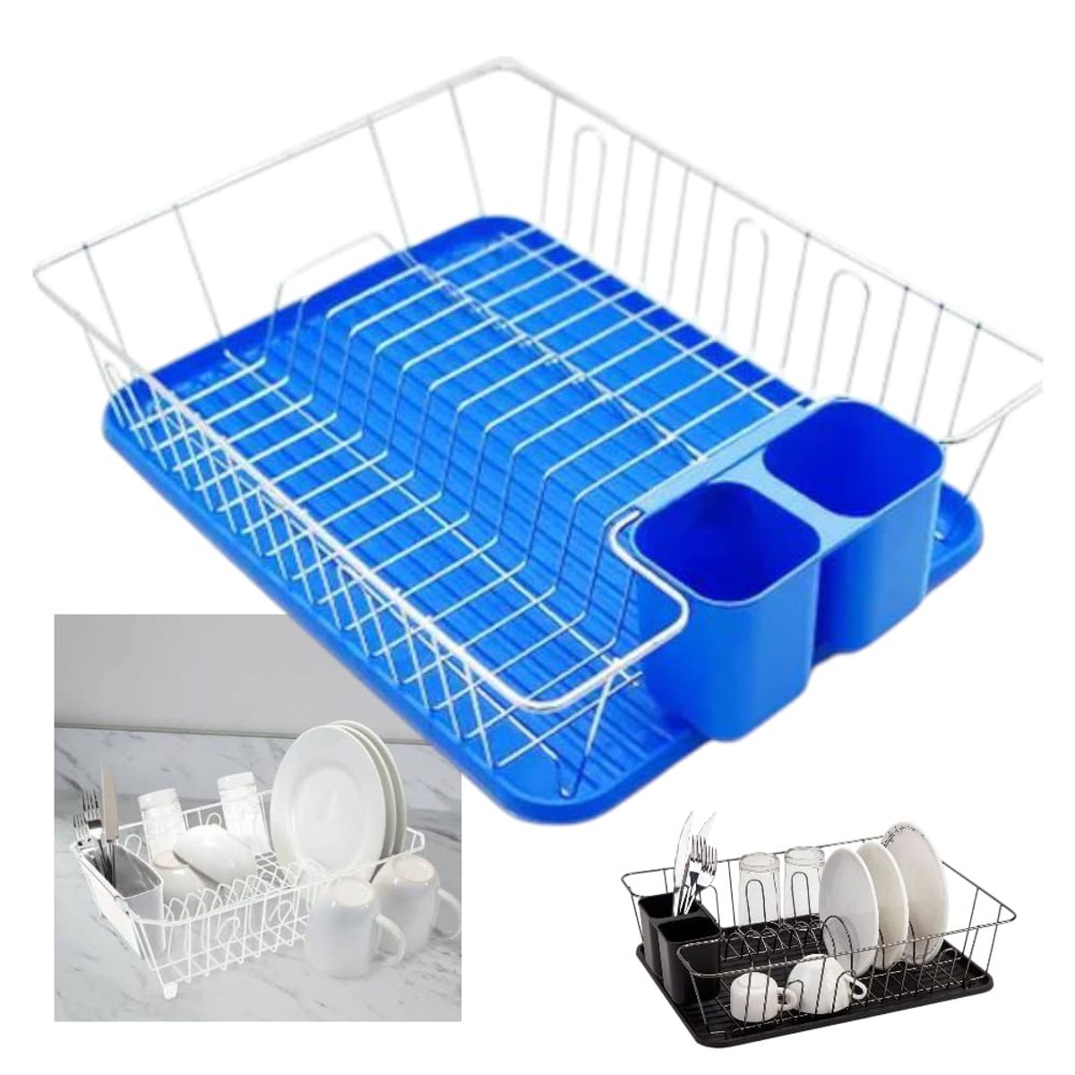 OEM - Secaplatos Metalico Con Bandeja Escurridor Platos Color Blanco