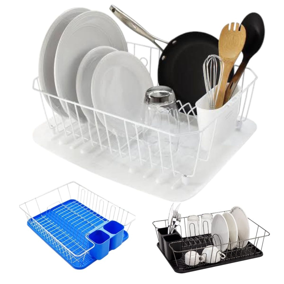 OEM - x2 Secaplatos Metalico Con Bandeja Escurridor Platos Color Blanco