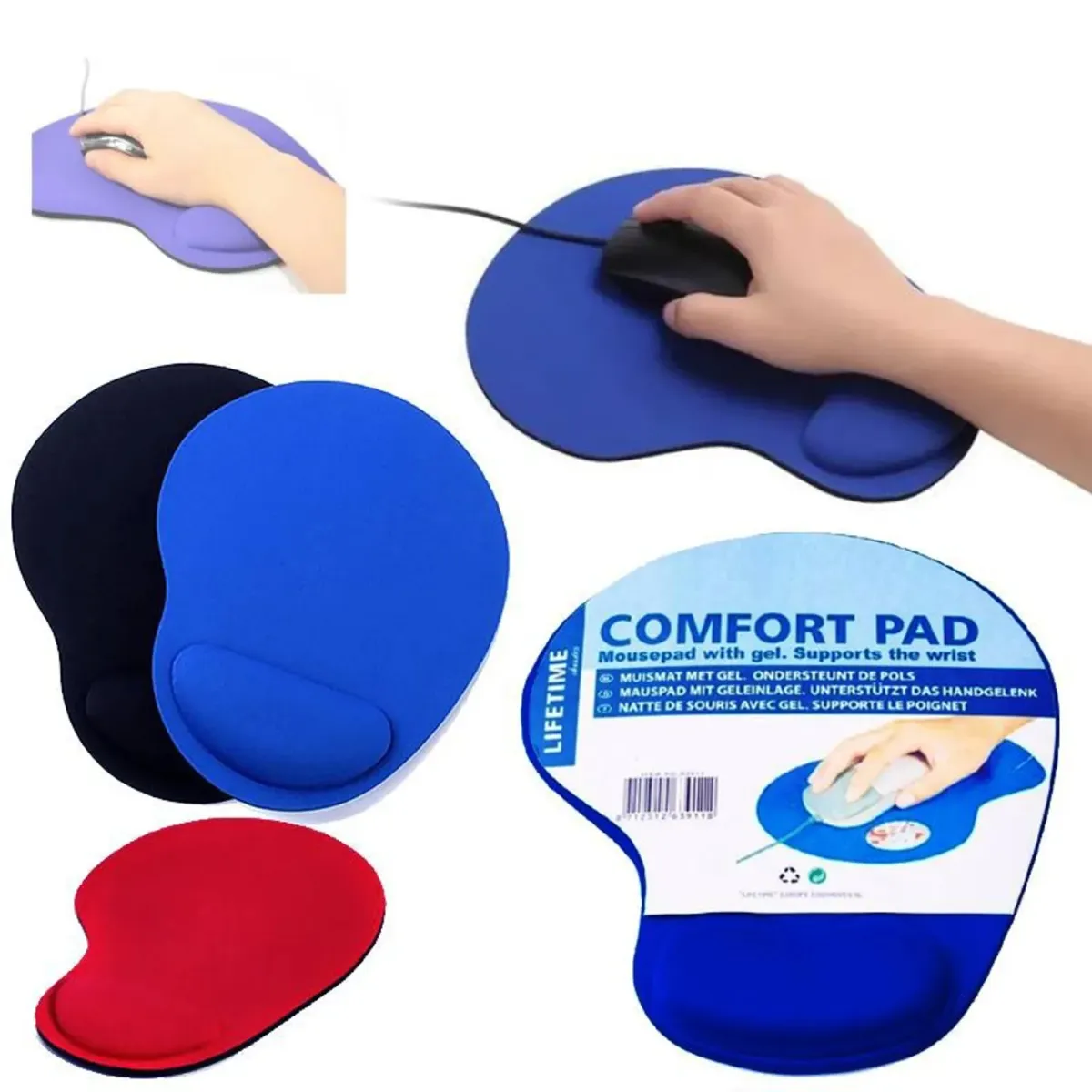 GENERICO - Mouse Pad Para Escritorio Con Almohadilla En Gel Color Variado