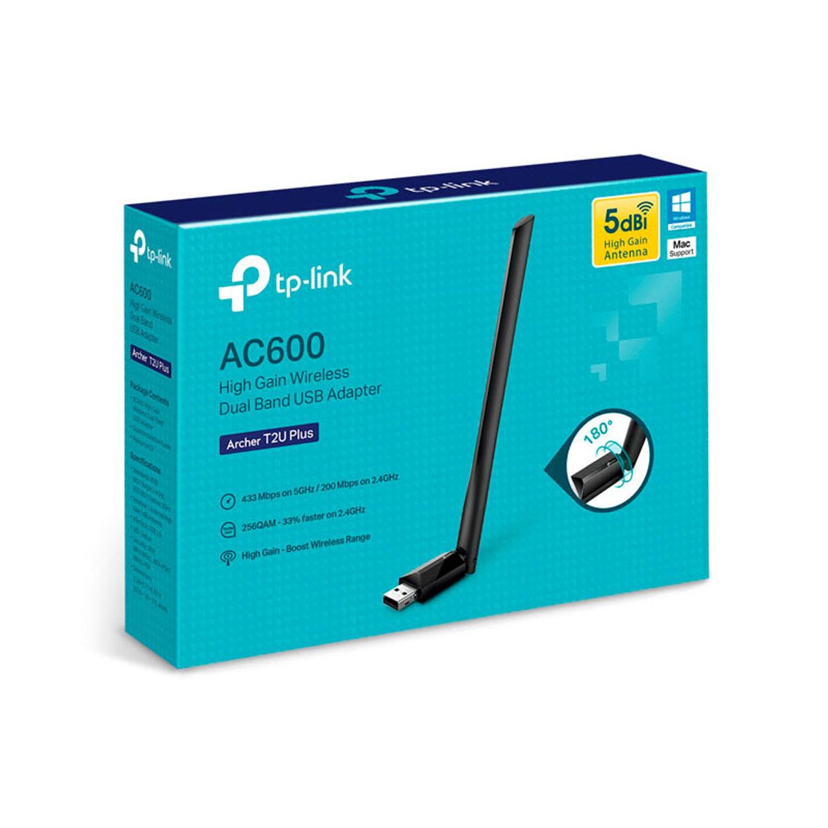 TP LINK - Adaptador TP-LINK USB AC600 Doble Banda T2UPLUS