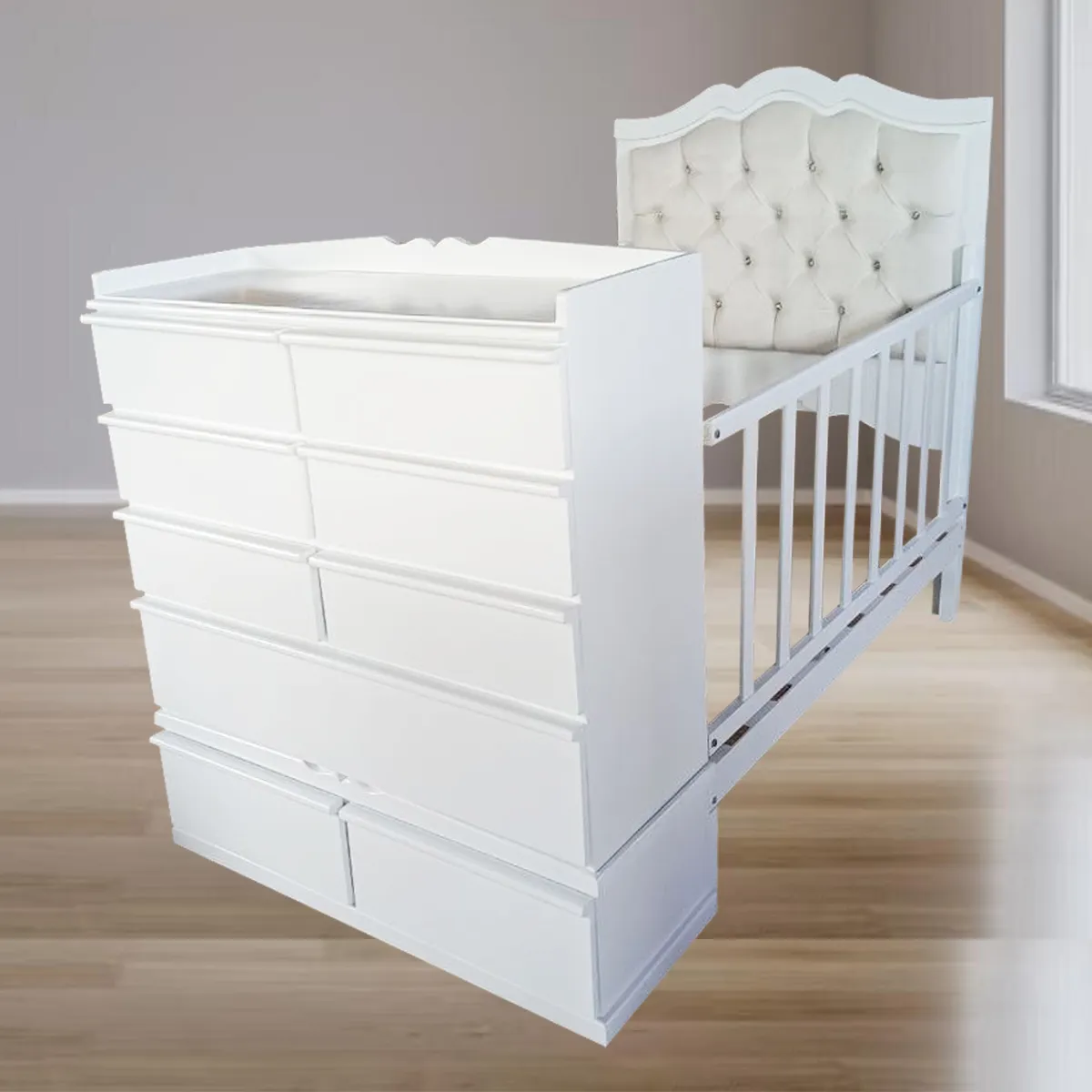 GENERICO - cama cuna de plaza y media colecho blanco