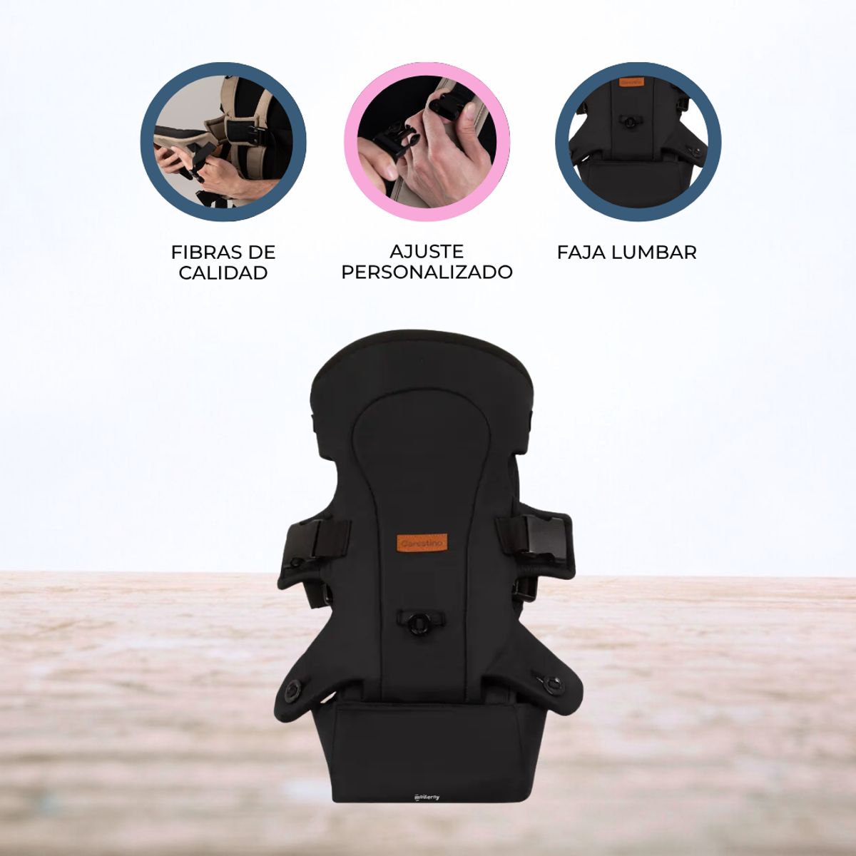 CARESTINO - Mochila Porta Bebe «BASIC» Black