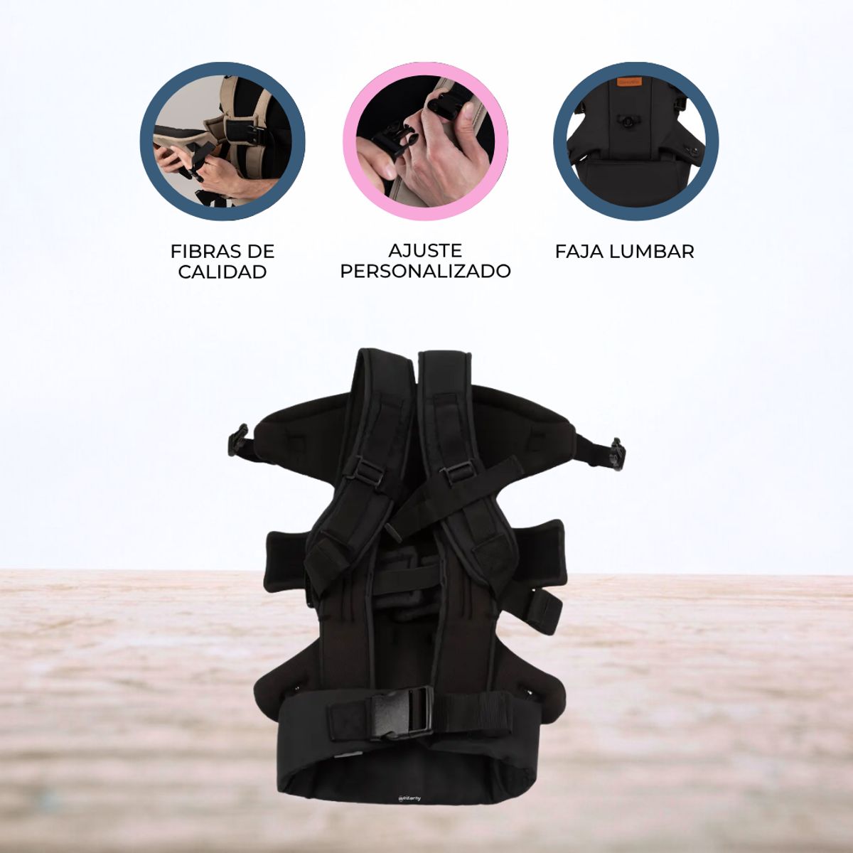 CARESTINO - Mochila Porta Bebe «BASIC» Black