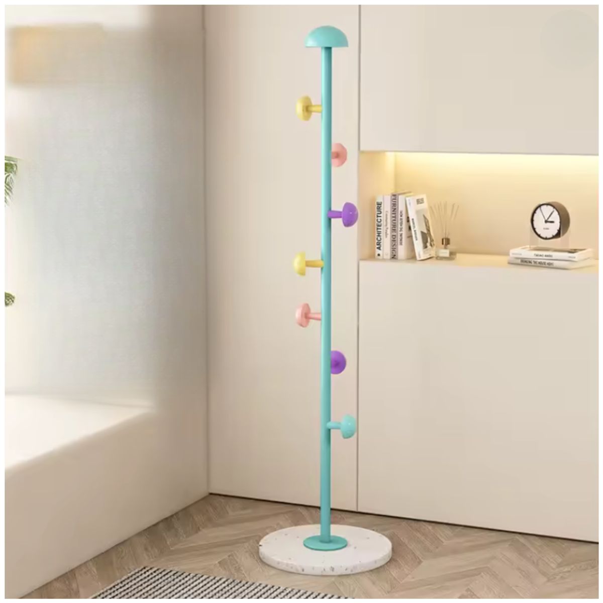 INSPIRA MARKET - Perchero Infantil de Pie con Ganchos en Forma de Honguito