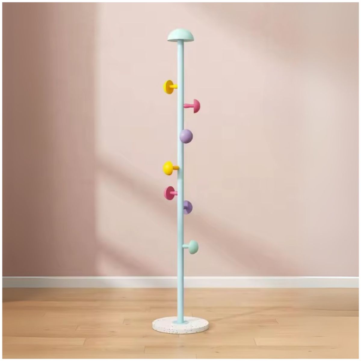 INSPIRA MARKET - Perchero Infantil de Pie con Ganchos en Forma de Honguito