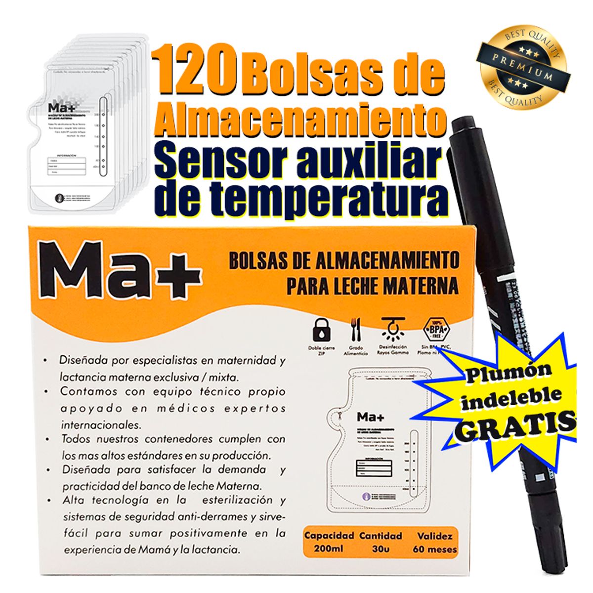 MAMAS - Bolsas de almacenamiento para Leche Materna Ma+ PACK