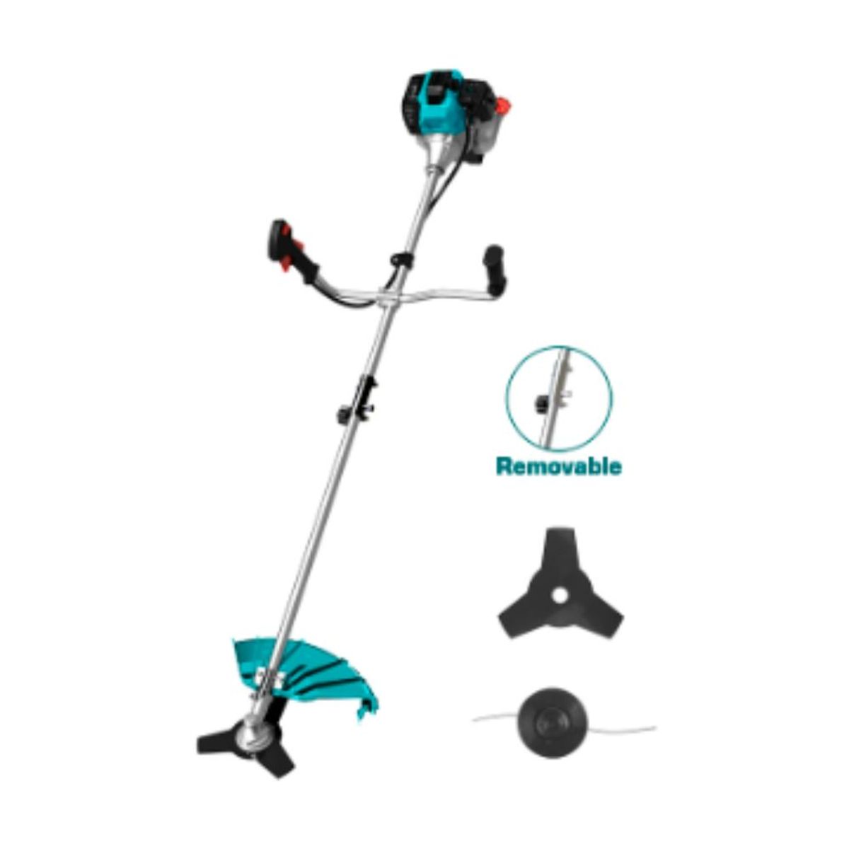 TOTAL TOOLS - Motoguadañadora a Gasolina 2 Tiempos 1. 4KW 52CC 9000RPM Total