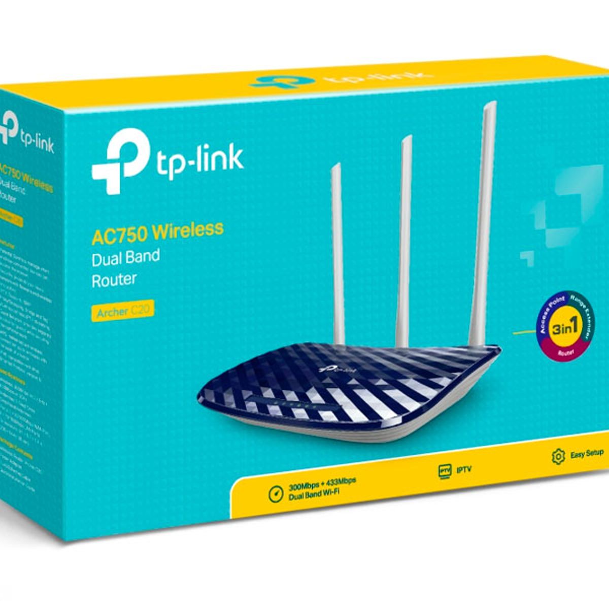 TP LINK - Router TP-LINK AC750 Doble Banda Aarcher C20