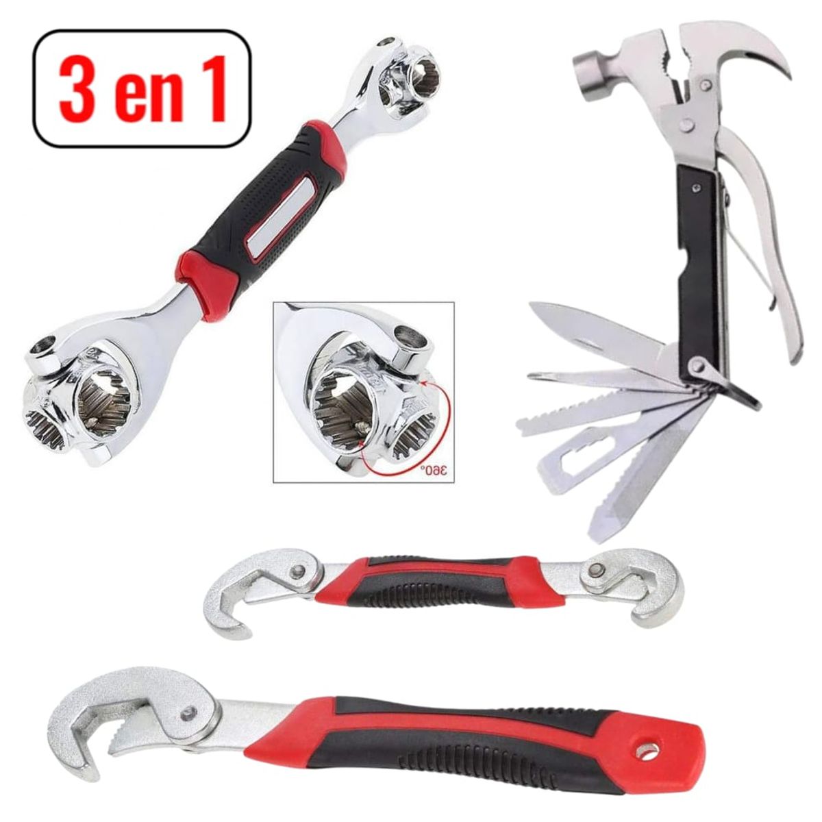 OEM - Tripack Martillo 18en1 Snap and Grip y 48en1Juego de Herramientas