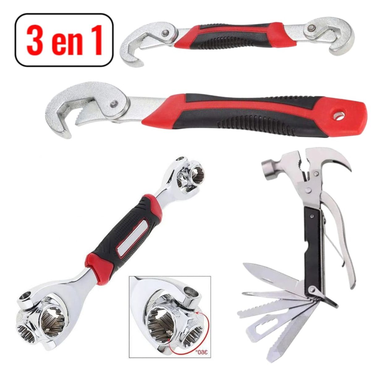 OEM - Tripack Martillo 18en1 Snap and Grip y 48en1Juego de Herramientas