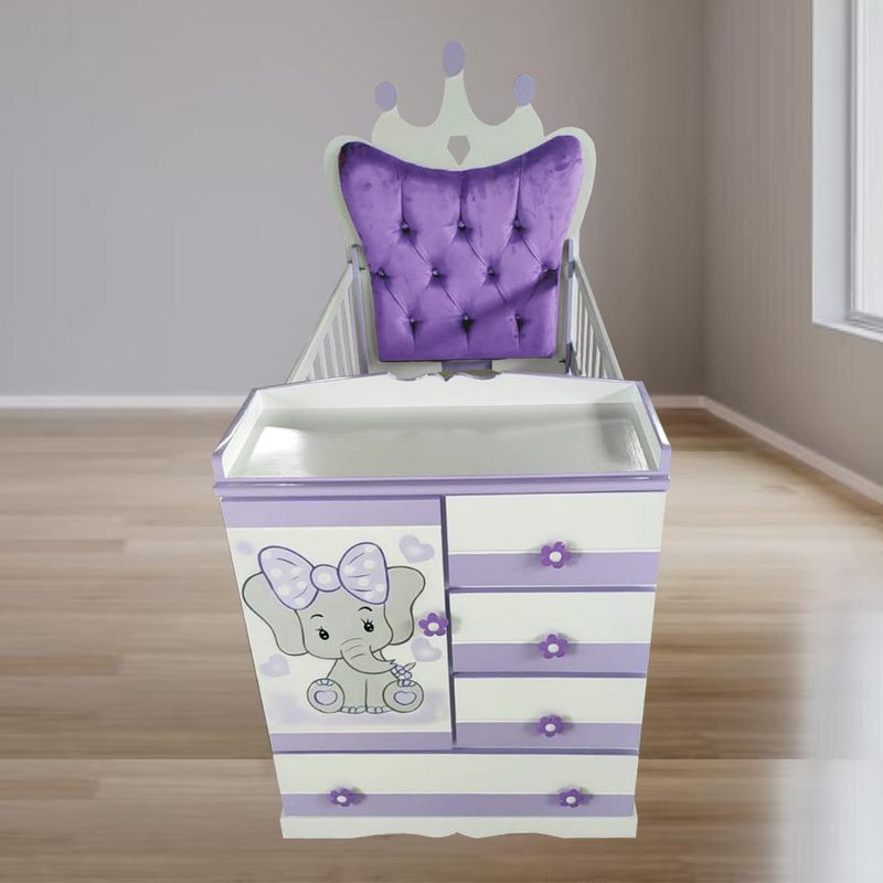 GENERICO - CUNA MULTICUNA BEBE ELEFANTITA LILA