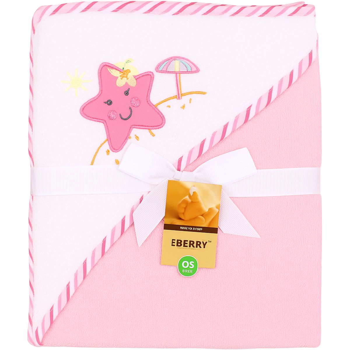 GENERICO - Toalla Para Bebés Con Capucha Estrella Rosa