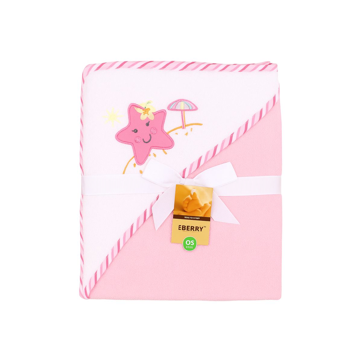 GENERICO - Toalla Para Bebés Con Capucha Estrella Rosa