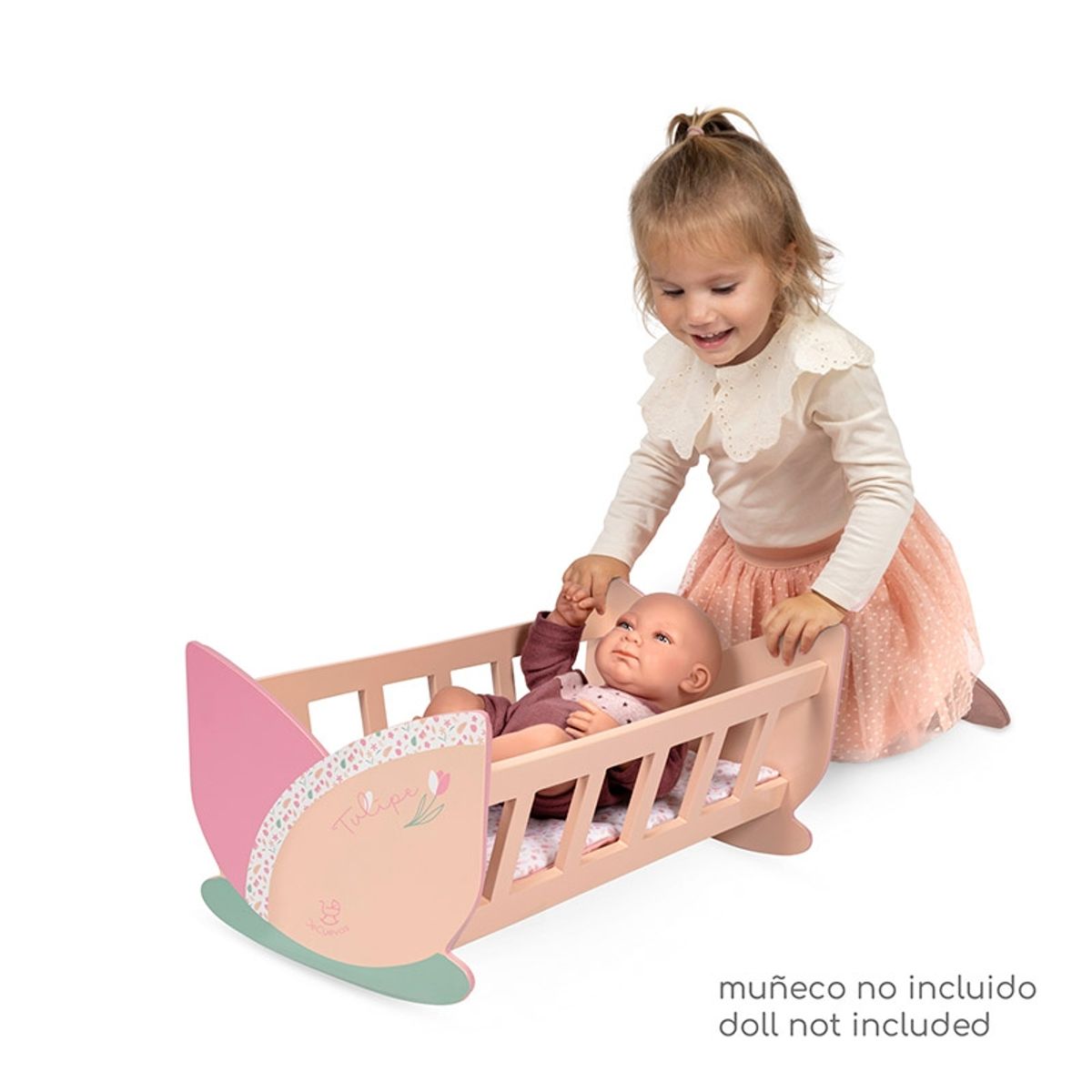 DECUEVAS TOYS - Cuna de Madera para Muñecas Colec Tulipe