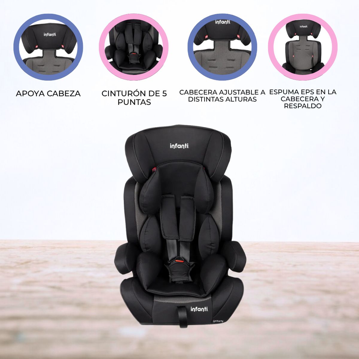 INFANTI - Silla Auto Butaca «HANGAR» Black