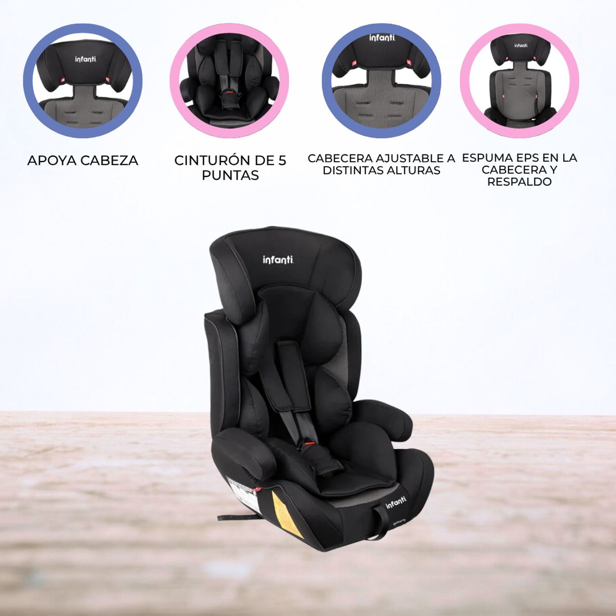 INFANTI - Silla Auto Butaca «HANGAR» Black