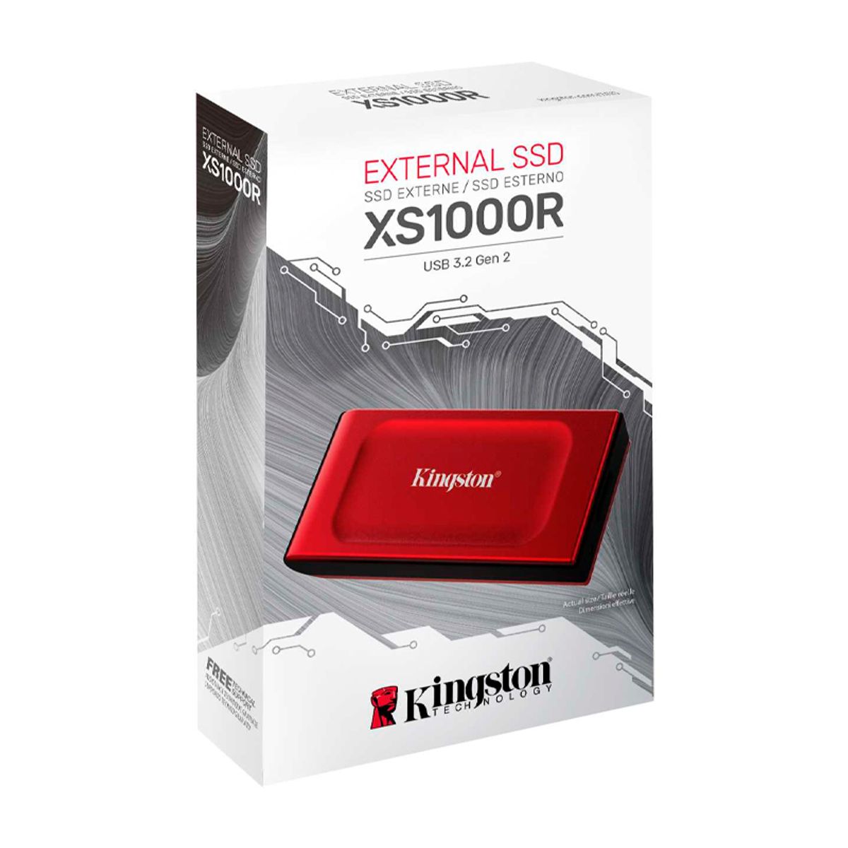 KINGSTON - DISCO SOLIDO EXTERNO 1TB KINGSTON XS1000R TIPO C USB 3.2 GEN 2